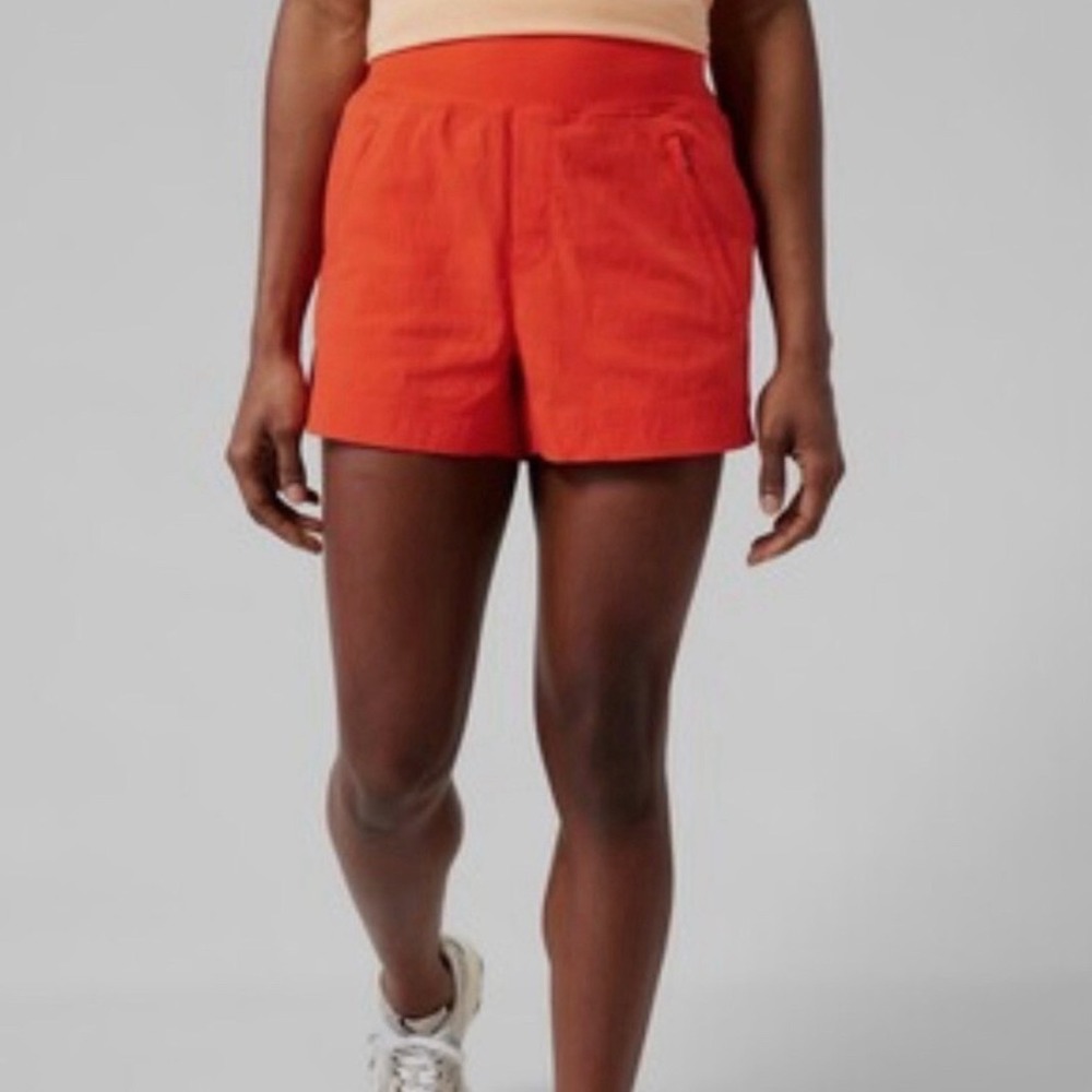 Athleta‎ Trekkie North Shorts Orange Hiking Athletic Ripstop Womens Size 18